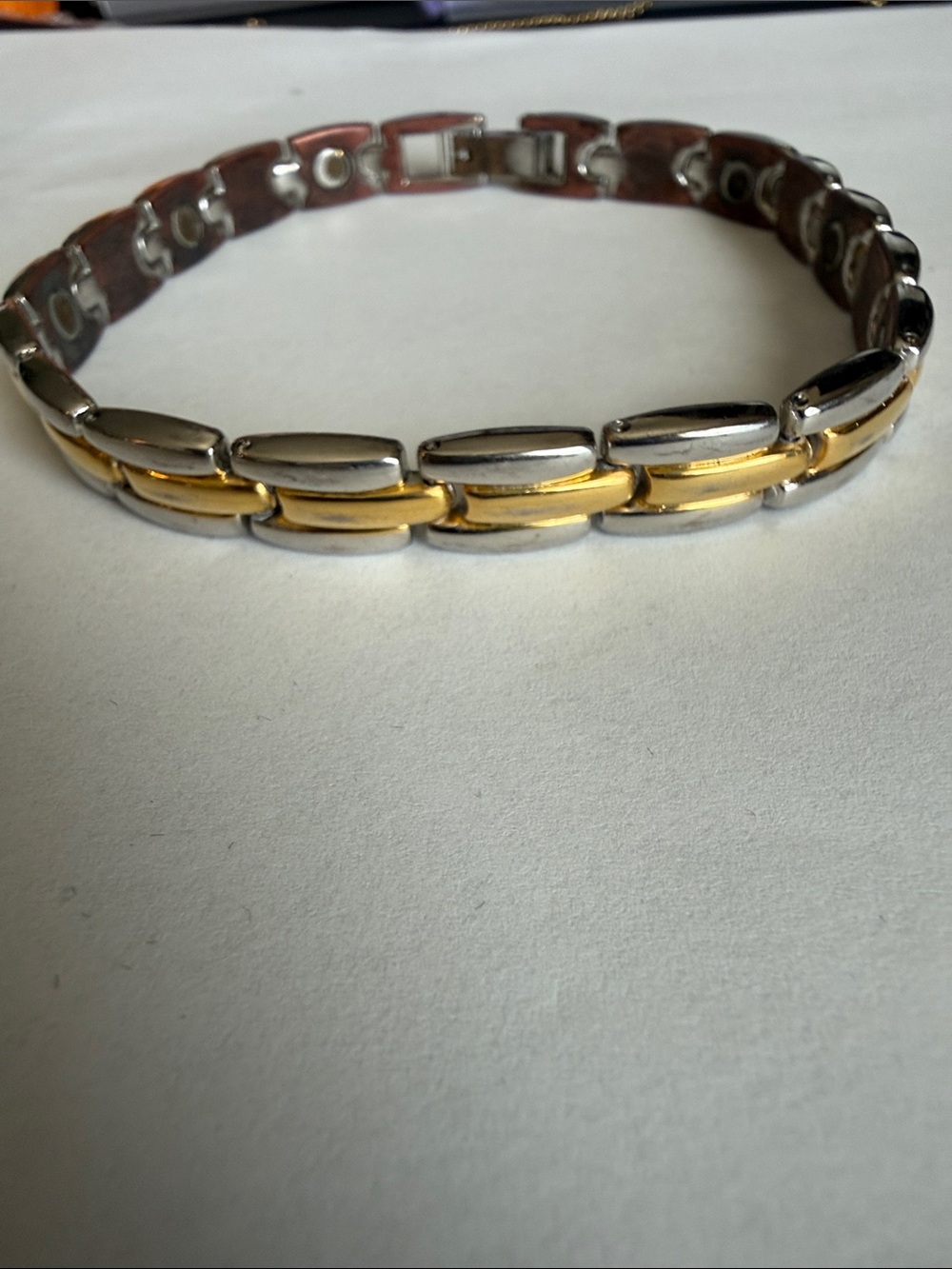 Two-Tone Gold and Silver Men's Link Bracelet